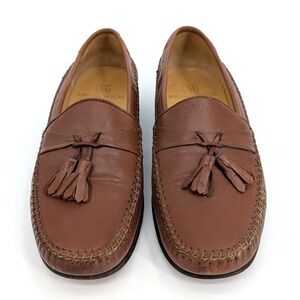 Bruno Magli 80s Telly Mens 8.5 M Brown Leather Tassel Loafers Made in Italy